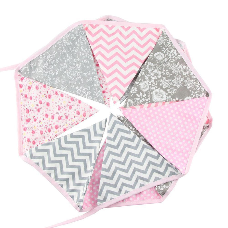 12 Flags Triangular Red Flag Bunting Wedding Birthday Party Home Decoration