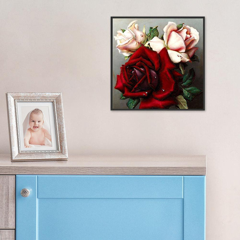 5D DIY Full Drill Diamond Painting Rose Flower Cross Stitch Embroidery Kits
