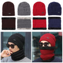 Windproof Neck Warmer Beanie Hat Neck Scarf Knitted Hat Muffler Hat Scarf Set