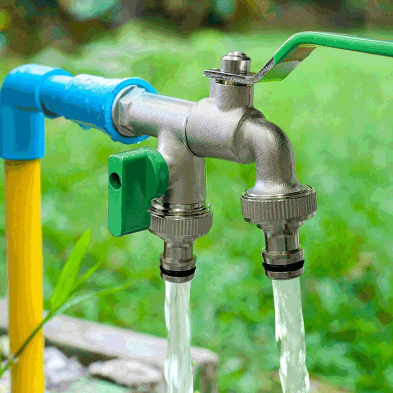 #A 1/2 inch Double Valve Outlet Nozzle Water Heads Anti-rust Water Hose Connecto