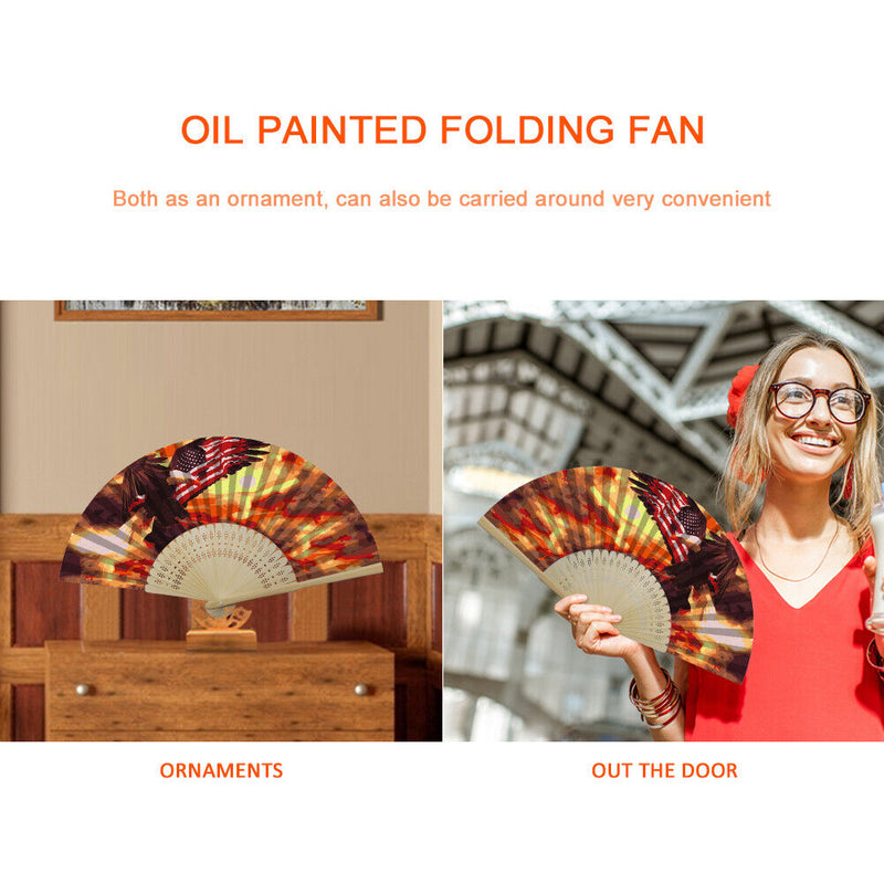 Independence Day Eagle Oil Paint Folding Fan By Numbers DIY Home Decoration G