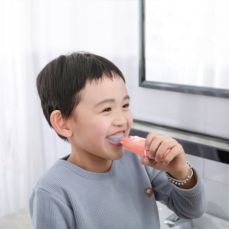 Automatic U-Shape Child Toothbrush Electric Battery Powered Brush (Pink) Newly