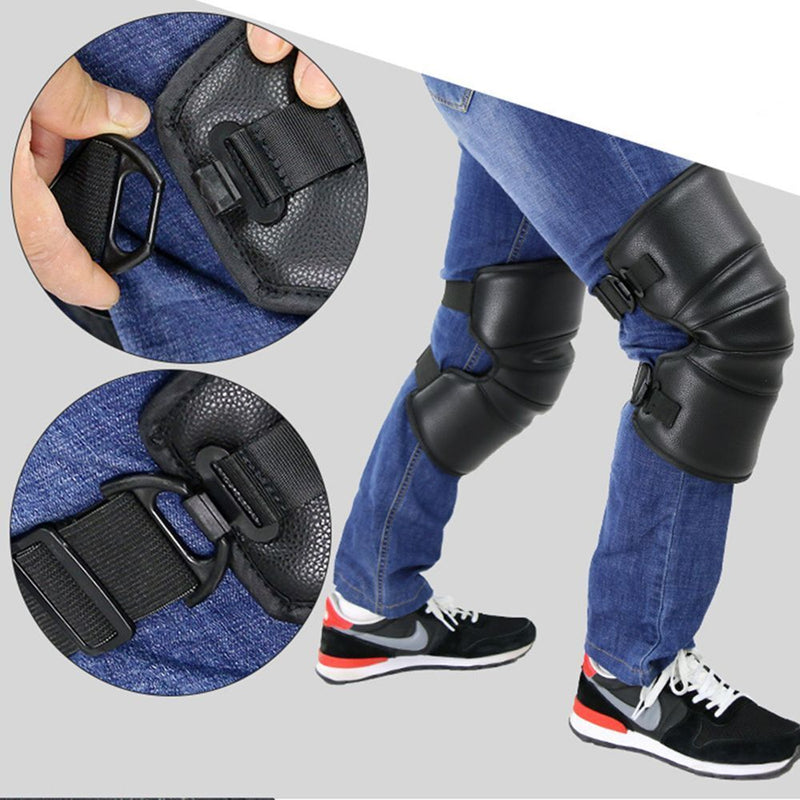 Warm PU Leather Motorcycle Knee Pads Knee Leg Cover Leg Protectors Knee Support