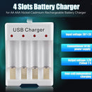 4 Slots Smart Battery Charger for AA AAA Rechargeable Battery Charging Station