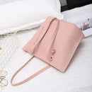 4pcs/Set Women PU Leather Female Solid Tote Bag Casual Messenger Bag Purse