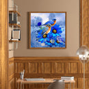 Frameless Oil Paint By Numbers DIY Bird Flower Picture Craft Kit Home Decorat