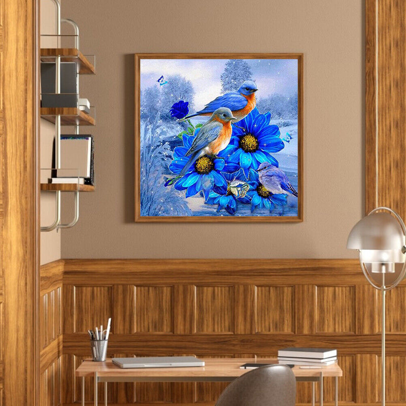 Frameless Oil Paint By Numbers DIY Bird Flower Picture Craft Kit Home Decorat