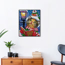 Full Cross Stitch Christmas Cat DIY Embroidery Cotton Thread Home Decor Pictures