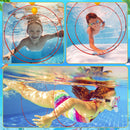 Diving Swim Rings Toys Swimming Pool Diving Circle Game (Splicing Orange)