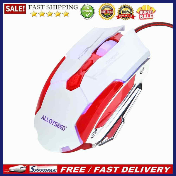 ALLOYSEED K1015 USB Wired Gaming Mouse Fast Transmission 7 Buttons (Red)