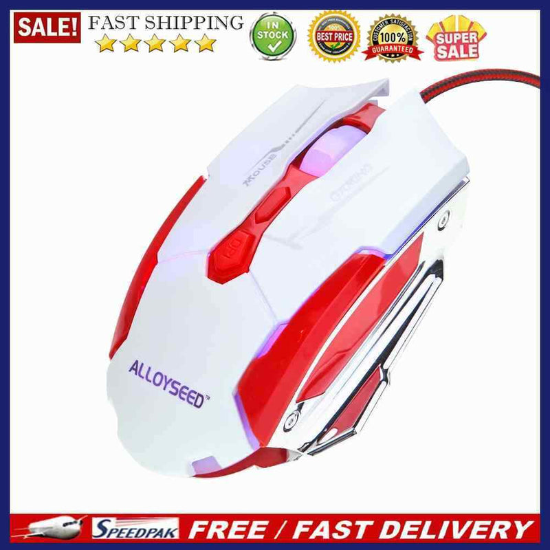 ALLOYSEED K1015 USB Wired Gaming Mouse Fast Transmission 7 Buttons (Red)