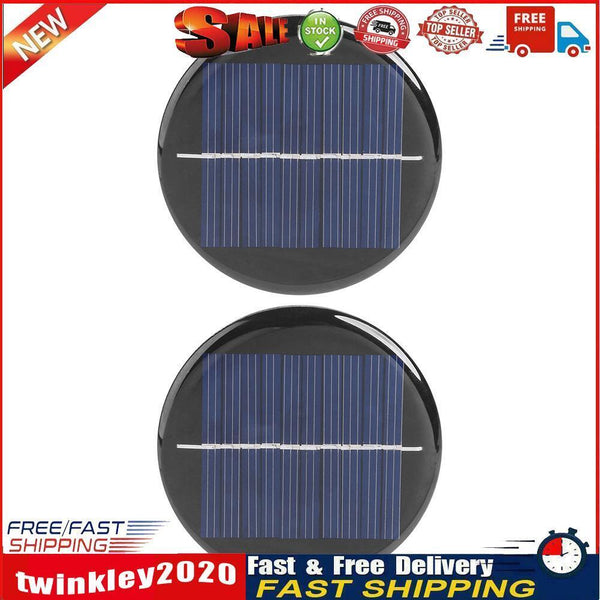 2x 0.28W 5V Round Solar Panel DIY Battery Chargers Solar System Board  Newly