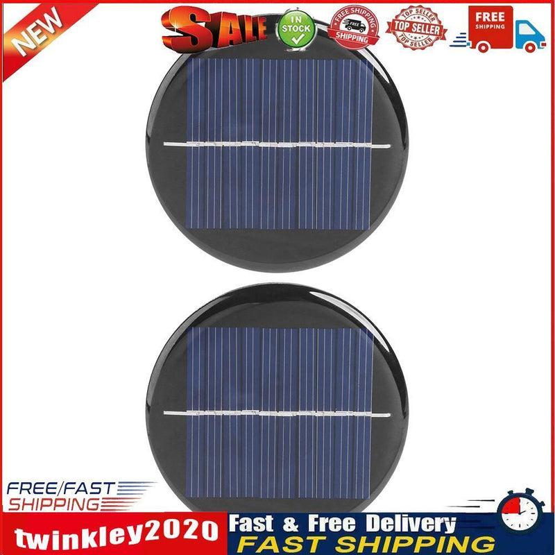 2x 0.28W 5V Round Solar Panel DIY Battery Chargers Solar System Board  Newly