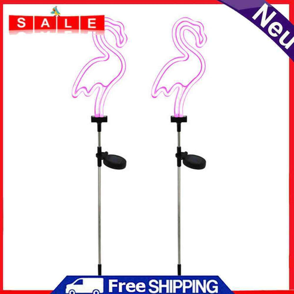 LED Luminous Flamingo Neon Solar Light Garden Yard Art Outdoor Lawn Stake Lamp