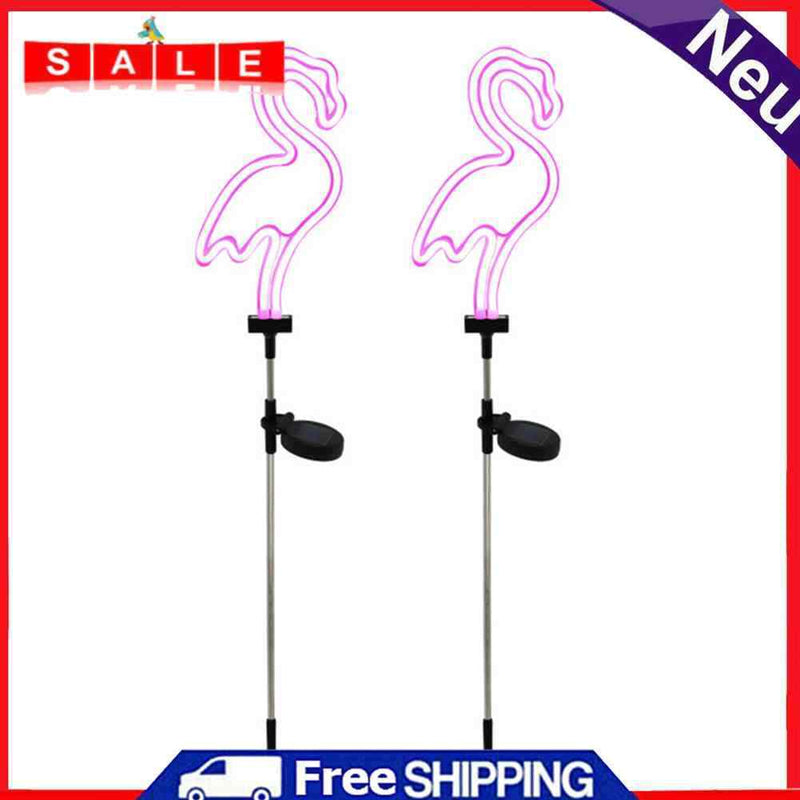 LED Luminous Flamingo Neon Solar Light Garden Yard Art Outdoor Lawn Stake Lamp