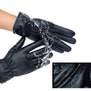 Electric Heating Glove PU Leather Winter Heated Gloves Windproof for Cycling Ski