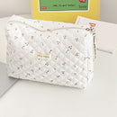 Women Cosmetic Bag Portable Make Up Pouch Floral Print Large Capacity for T