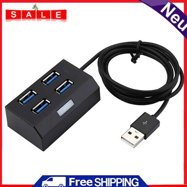 4-Port Mini USB 3.0 HUB Splitter Adapter External Converter for Laptop Desktop