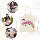 Kitchen Linen Apron Pink Turtle Painted Party Supply Cooking Cleaning Pinafore