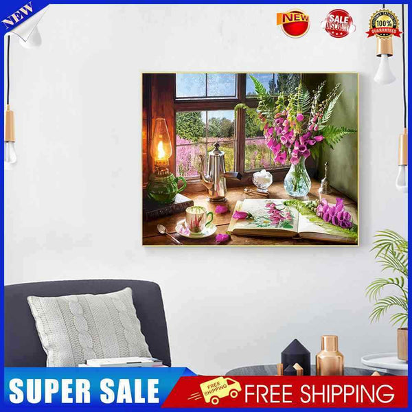 #A Table Flower Oil Paint By Numbers Kit DIY Drawing Picture for Adults Home D