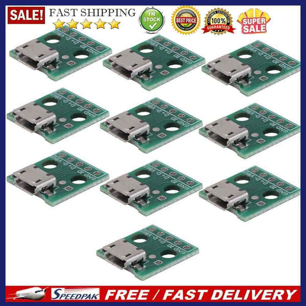 10pcs USB to DIP Adapter Board Pin Board Micro USB Female to DIP Converter