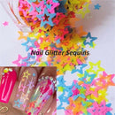 Nail Decoration Color Mixing Hollow Out Glitter Flakes Neon Star Nail Sequins