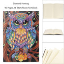DIY Owl Special Shaped Diamond Painting 50 Pages Sketchbook A5 Students Not