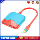 3 in 1 for NS Type-C to HDMI-Compatible USB 3.0 PD HDTV Extender (Red Blue)