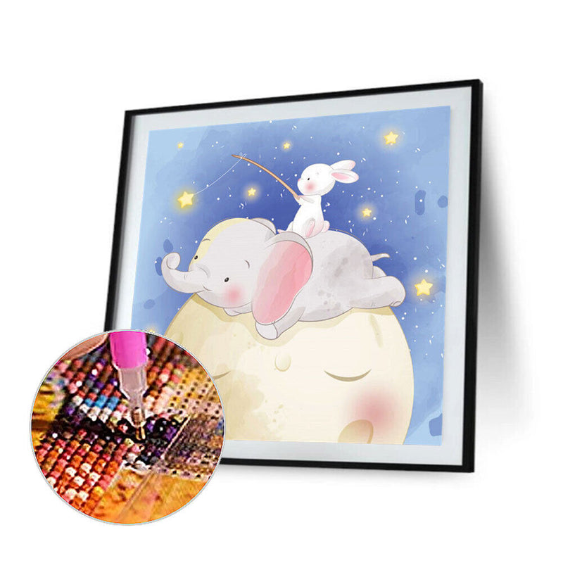 5D DIY Diamond Painting Baby Elephant Full Round Drill Mosaic Art Picture Decor