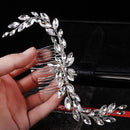Clips Hair Combs Flower Hair Pin Bridal Hair Ornaments Leaf Crystal Tiara