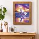 Full Drill Round Diamond Painting White Horse DIY Mosaic Craft Home Decor