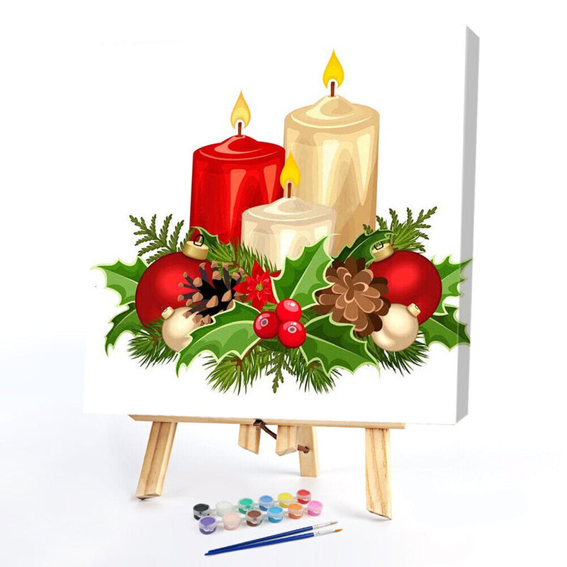 Oil Paint By Numbers Candle Frameless Picture Craft Kit Home Living Room De