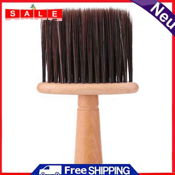 Wood Handle Neck Face Duster Hairbrush Salon Cutting Hairdressing Styling Tool