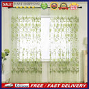 Peony Flower Offset Printing Curtain Yarn Tulle Curtain for Decor(Green)