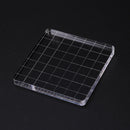 Acrylic Stamp Block Clear Stamping Tool Set with Grid Line Craft (7x7cm)