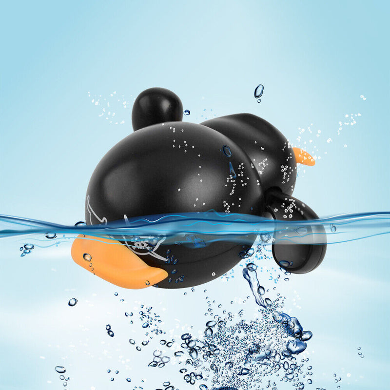 Cute Duck Baby Water Bathing Toys Chain Clockwork Kids Beach Toys (Black) Newly