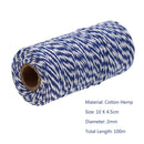 1 Roll 100 Meters 2Ply Cotton Twine DIY Weaving Handmade Craft Rope (Blue) Newly