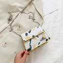 Plant Print Leather Crossbody Bag Women Chain Small Shoulder Handbag (S)