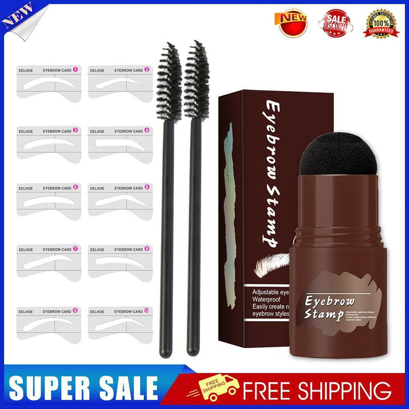 Professional Eye Brow Waterproof Stamp Shaping Kit for Women Makeup (Black)