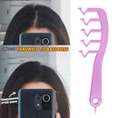 Z Shape Hair Slit Comb Curly Bangs Styling Puff Hair Brush Beauty (Purple)