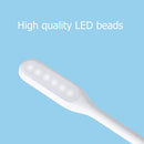 10pcs LED USB Night Light Desk Book Light Portable Lamp Bendable(White)