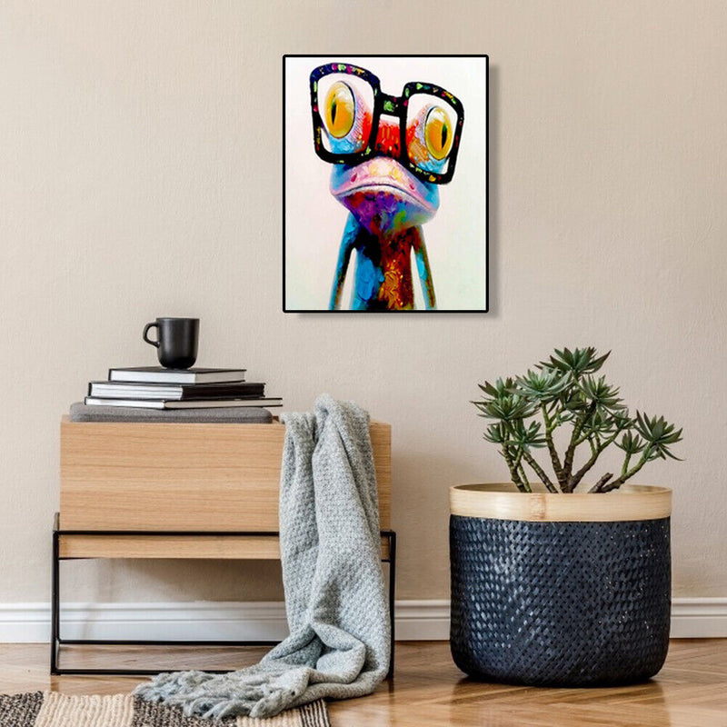 DIY Digital Oil Painting By Numbers Kits Glasses Frog Color Drawing Picture