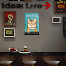 Cat Retro Metal Plate Tin Sign Plaque for Pub Club Cafe Animal Poster (D)