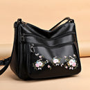 Ladies Designer Embroidery Flower Shoulder Bag Zipper Small Messenger Bag Wallet