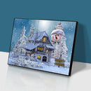 Diamond Painting Giant Snowman Next House Full Round Drill Art Picture 40x30cm