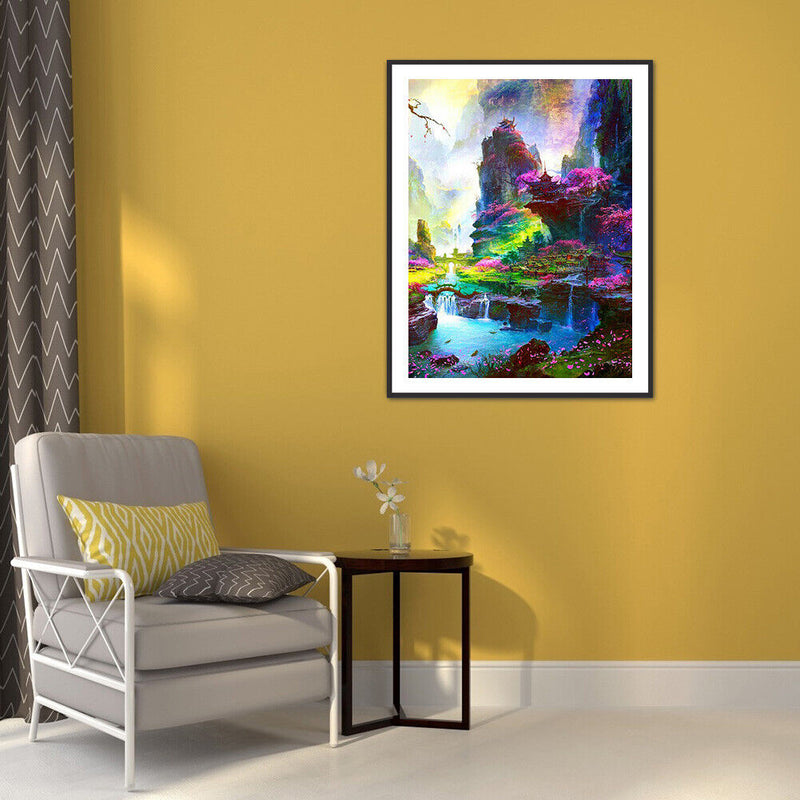 5D Diamond Painting Kit DIY Mountains Waters Full Round Drill Home Decoration
