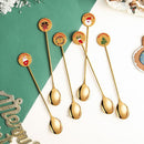 Steel Teaspoons Tableware Stirring Spoon Coffee Spoons Dessert Cutlery Set