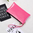 Women Zipper Shoulder Bag PU Sequin Crossbody Mini Clutch Wristlet/Rose Red