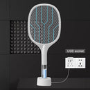 2 in 1 Electric Mosquito Swatter 2000mAh USB Fly Bug Zapper Racket Killer