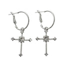 Woman Party Accessories Jewelry Diamante Cross Earrings Stud Earrings Dangle